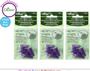 Box of 3! 4 tips per packet so that's 12 total. Large Purple Clover Point Protectors that Fit Needles 5 - 10.5 Box Price. Bulk Buy! #333/L