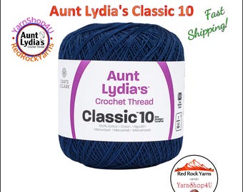 NAVY - Aunt Lydia's Classic 10 Crochet Thread. 350yds. Item #154-0486