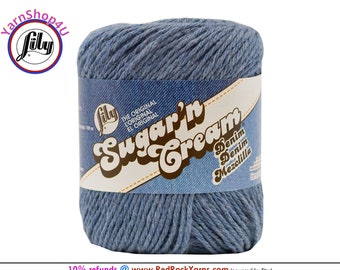 BLUE JEANS - 2.5oz | 120yd The Original Lily Sugar N Cream 100% Cotton Yarn (2.5 ounce / 120 yards)
