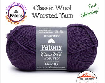 PURPLE NIGHT - Patons Classic Wool Worsted Yarn Medium Weight (4). 100% wool yarn. 3.5oz | 194 yards (100g | 177m)