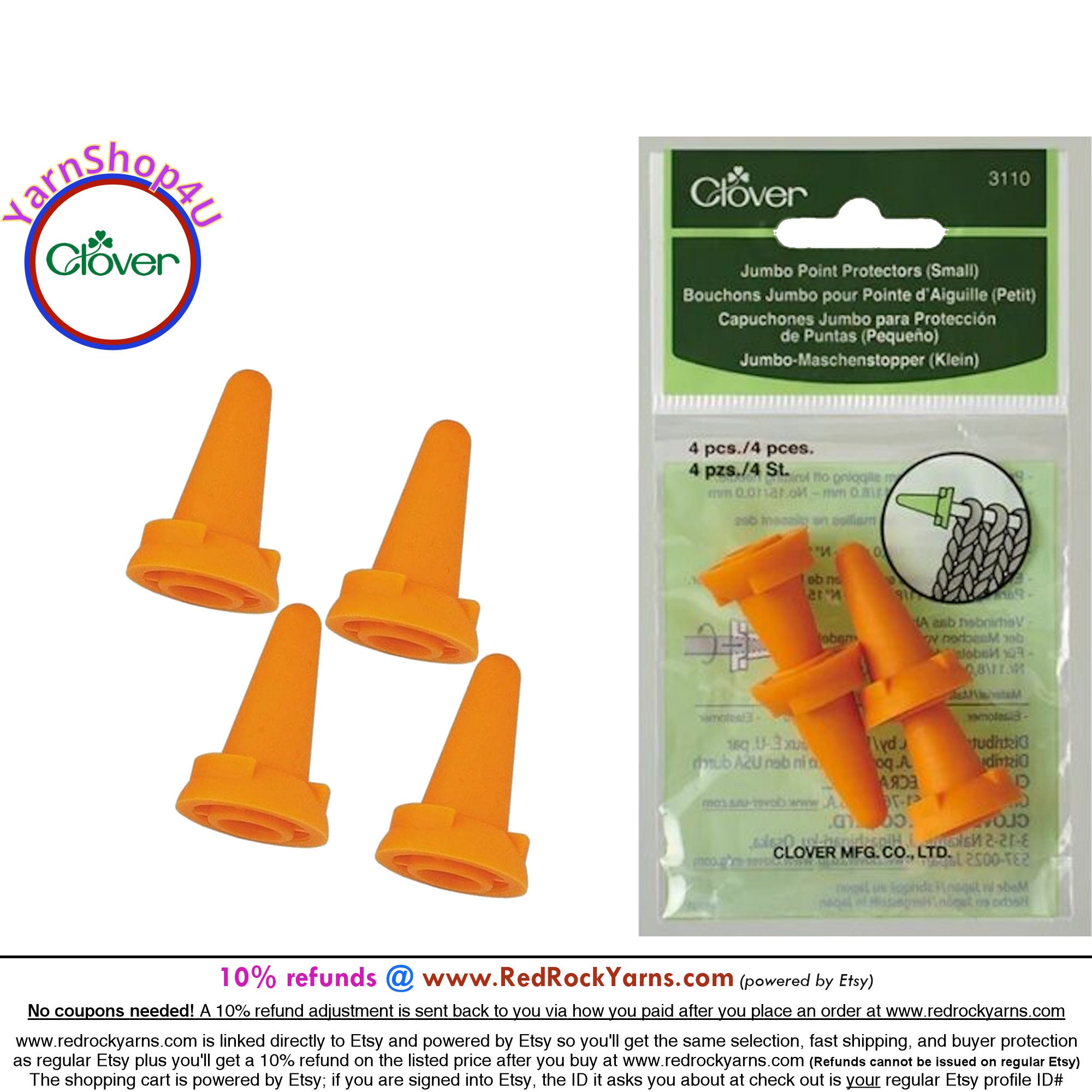 Clover Point Protectors for Circular Needles - 4 count