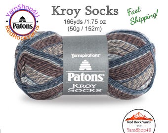 BLUE BROWN MARL - Patons Kroy Socks Yarn is 1.75oz | 166yds Super Fine Weight (1) Sock Yarn. A Blend of 75/25% Wool/Nylon (50g | 152m)
