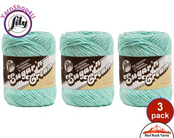 SEABREEZE 3 Pack! 2.5oz | 120yd The Original Lily Sugar N Cream 100% Cotton Yarn. 3 Skeins Bulk Buy!