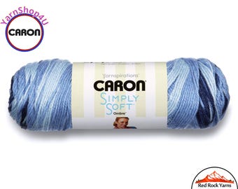 SATURDAY BLUE JEANS Ombre - Caron Simply Soft Ombre 5oz / 235yds (141g / 215m) 100% Acrylic yarn. Color #22006