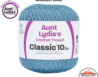 MEDIUM BLUE - Aunt Lydia's Classic 10 Crochet Thread. 350yds. Item #154-4370