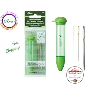 Darning Needle set by Clover with screw top case. Features 3 needle sizes for weaving, and sewing with yarn. Art No 339 image 1
