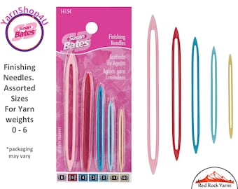 Finishing Needles. Assorted Sizes of plastic finishing needles for weaving in ends. For Yarn Weights 0 To 6. #14154