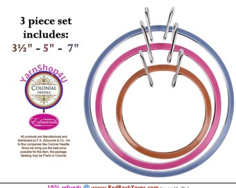 Tension Spring Hoop Set of 3 in sizes 3.5", 5", and 7" Colonial Needle / Frank Edmunds #CNSTH355