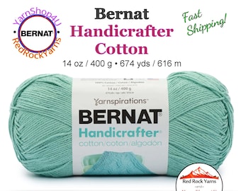 SKY - 14oz | 674yds Bernat Handicrafter Cotton yarn. 100% cotton Yarn. Great for dish cloths. Big Ball! Item 16202828005
