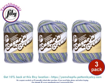 COUNTRYSIDE OMBRE 3 Pack! 2oz/95yds each. Lily Sugar N Cream The Original 100% Cotton Yarn. 3 skein Bulk Buy!