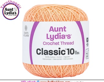 LIGHT PEACH - Aunt Lydia's Classic 10 Crochet Thread. 350yds. Item #154-0424