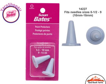Large Susan Bates Point Protectors. 2 per pack. Fits Large size Knitting Needle sizes 8 to 15 (5mm to 10mm). Light Purple SB #14227