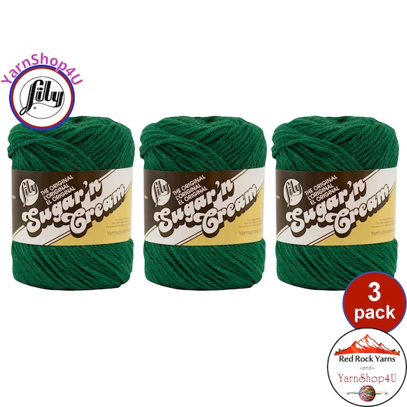 DARK PINE 3 Pack! 2.5oz | 120yd The Original Lily Sugar N Cream 100% Cotton Yarn. 3 Skeins Bulk Buy!