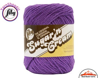 BLACK CURRANT - 2.5oz | 120yd The Original Lily Sugar N Cream 100% Cotton Yarn (2.5 ounce / 120 yards)