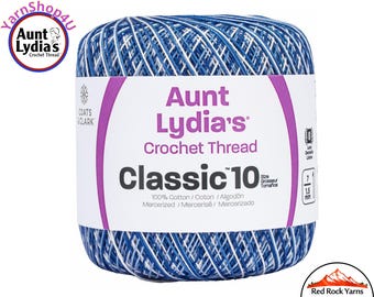 SHADED BLUES - Aunt Lydia's Classic 10 Crochet Thread. 300yds. Item #154-0014
