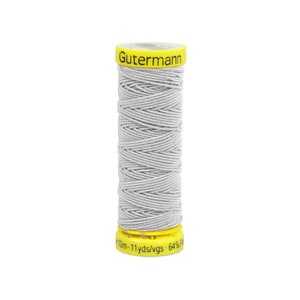 GUTERMANN ELASTIC Sewing Thread Black, White, Red. or Navy dark blue. 11 yards ea spool. 64% polyester / 36 polyurethane. Pick your color White