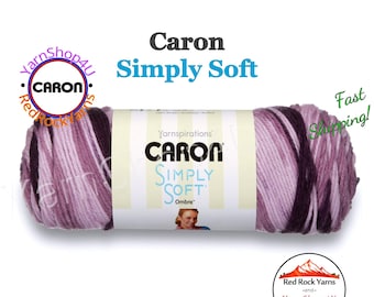 GRAPE PURPLE OMBRE - Caron Simply Soft Ombre 5oz / 235yds (141g / 215m) 100% Acrylic yarn. Color #22007