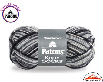 SLATE JACQUARD - Patons Kroy Socks Yarn is 1.75oz | 166yds Super Fine Weight (1) Sock Yarn. A Blend of 75/25% Wool/Nylon (50g | 152m)