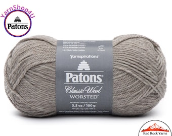 NATURAL MIX - Patons Classic Wool Worsted Yarn Medium Weight (4). 100% wool yarn. 3.5oz | 194 yards (100g | 177m)