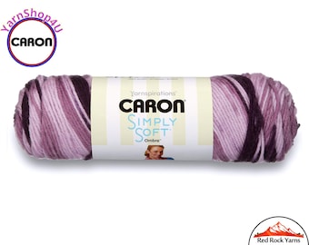 GRAPE PURPLE OMBRE - Caron Simply Soft Ombre 5oz / 235yds (141g / 215m) 100% Acrylic yarn. Color #22007