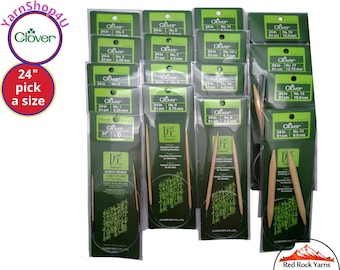 Clover Takumi 24 inch Bamboo Circular Knitting Needles. Pick from Size 0 to 19 (2mm-15mm). Premium 24" fixed Bamboo Needles. [ART 3016/24]