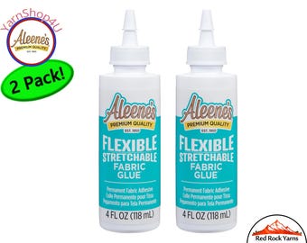 2 pack! Aleene's Flexible Stretchable Fabric Glue. 4 ounce bottle. Use for T-shirt Embellishing, Embroidery backing Glue and more, S155924