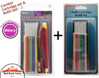 Allary Chalk Cartridge Set & Cartridge Refills. Cushion grip chalk pen set with 16 total chalk refills. Item #416 / #417