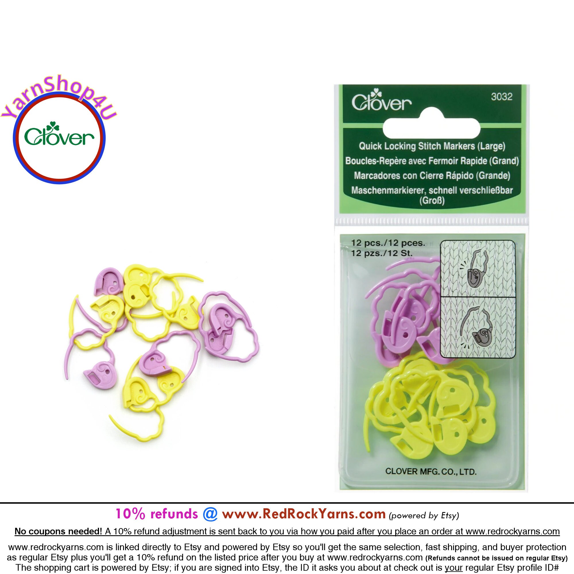 Clover Quick Locking Stitch Markers, Large