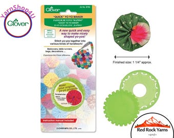YO-YO Maker. Small Clover Quick YoYo Maker. Finished size is about 1.25". Make Corsages, hair ornaments, decorations! Clover #8700