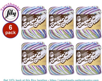 FRUIT PUNCH 6 Pack! 2oz | 95yds each. Lily Sugar N Cream The Original 100% Cotton Yarn. 2 ounces / 95 yards ea. 6 skein bag = Bulk Buy!