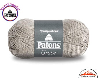 CLAY Patons Grace yarn Light weight #3. 100% Mercerized Cotton, 1.75 oz | 136 yards (50 g | 125 m) Color #62044