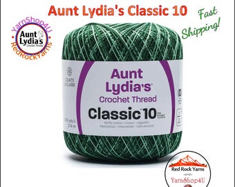 SPRING GREENS - Aunt Lydia's Classic 10 Crochet Thread. 300yds. Item #154-0885