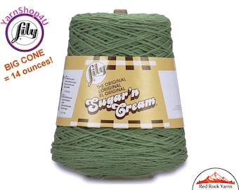 SAGE - 14oz | 674 yards Cone. Lily Sugar N Cream Cotton yarn. 100% cotton. Great for dishcloths and more!