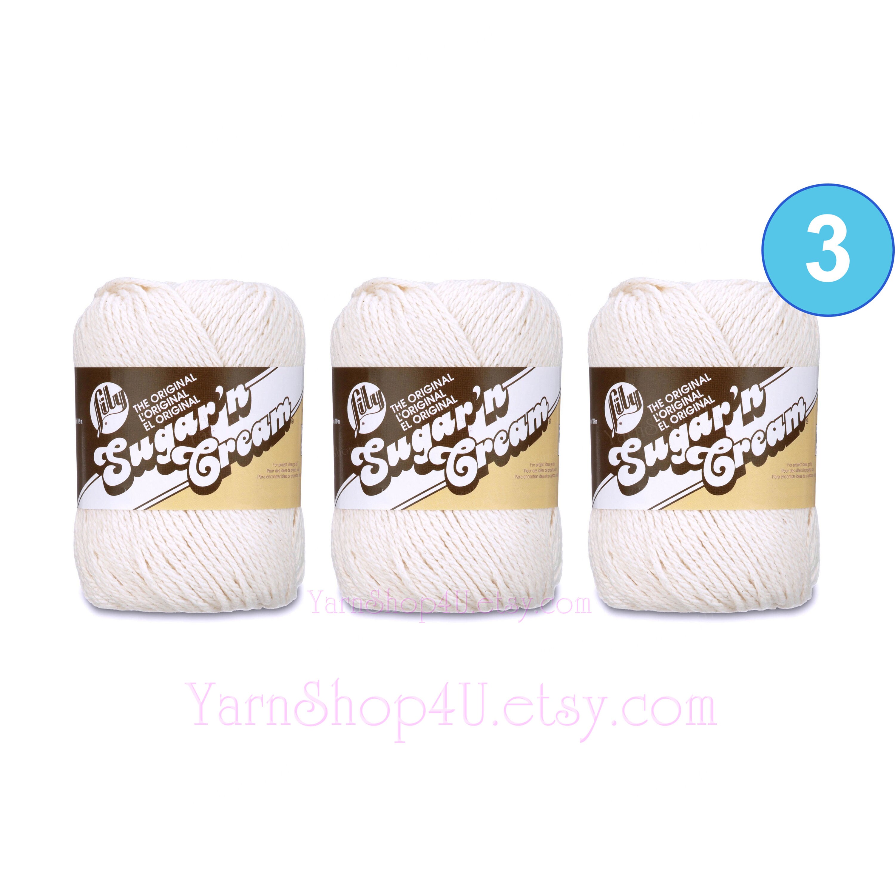 ECRU 3 Pack! 2.5oz 120yd The Original Lily Sugar N Cream 100 Cotton