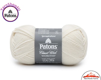 WINTER WHITE - Patons Classic Wool Worsted Yarn Medium Weight (4). 100% wool yarn. 3.5oz | 194 yards (100g | 177m)