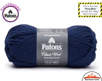 NAVY BLUE Worsted Weight - Patons Classic Worsted Wool. 100% wool yarn. 3.5oz | 194 yards (100g | 177m) This is color #77773