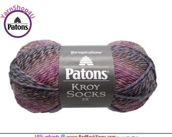 CAMEO COLORS - Patons Kroy Socks FX Yarn is 1.75oz | 166yds Super Fine Weight (1) Sock Yarn. A Blend of 75/25% Wool/Nylon (50g | 152m)