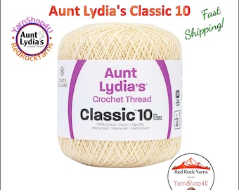 CREAM - Aunt Lydia's Classic 10 Crochet Thread. 350yds. Item #154-0420