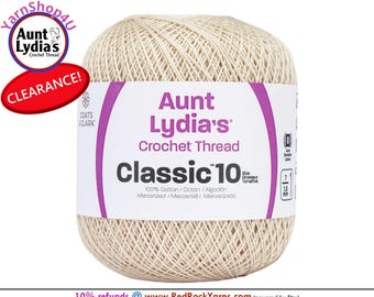 NATURAL - Aunt Lydia's Classic 10 Crochet Thread. 400yds. Item #154-0226