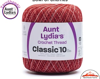 BOWL OF CHERRIES - Aunt Lydia's Classic 10 Crochet Thread. 300yds. Item #154-0823