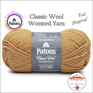 HONEY - Patons Classic Wool Worsted Yarn Medium Weight (4). 100% wool yarn. 3.5oz | 194 yards (100g | 177m)
