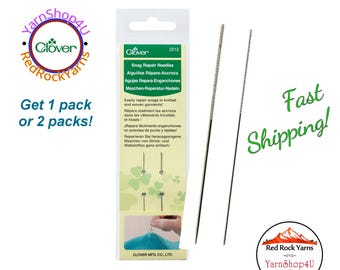 Snag Repair Needles. Repair Snags in knitted and woven garments! 2 per package. Clover Art No 2512 [Choose 1 pack or 2]