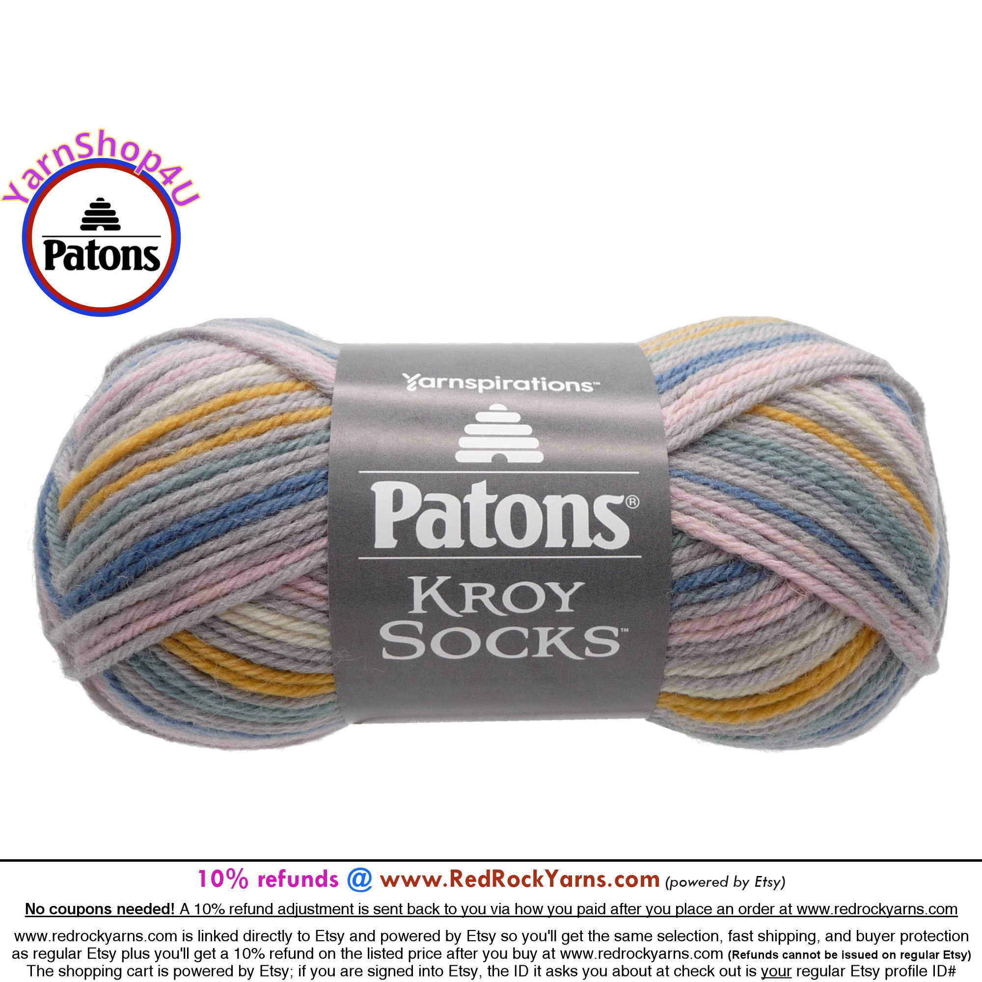 MIDNIGHT COLORS - Patons Kroy Socks FX Yarn is 1.75oz, 166yds Super Fine  Weight (1) Sock Yarn. A Blend of 75/25% Wool/Nylon (50g