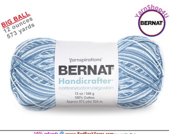 FADED DENIM - 12oz | 573 yards! Bernat Handicrafter Big Ball 100% Cotton Yarn. Item 16203433181