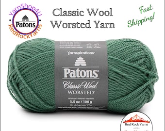 RICH GRASS - Patons Classic Wool Worsted Yarn Medium Weight (4). 100% wool yarn. 3.5oz | 194 yards (100g | 177m)