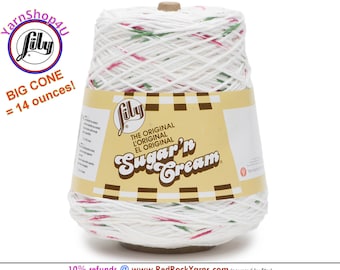 HOLLY JOLLY 14oz Cotton Cone Yarn, Lily Sugar N Cream 14oz / 674 yards. 100% cotton yarn. Item# 10300202717