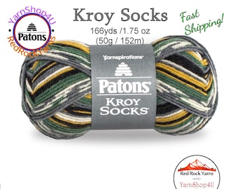 GREENER PASTURE - Patons Kroy Socks Yarn is 1.75oz | 166yds Super Fine Weight (1) Sock Yarn. A Blend of 75/25% Wool/Nylon (50g | 152m)