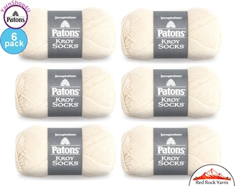 MUSLIN 6 Pack! Patons Kroy Socks Yarn is 1.75oz | 166yds Super Fine Weight (1) Sock Yarn. A Blend of 75/25% Wool/Nylon (50g | 152m)
