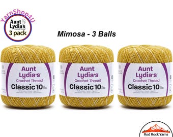 MIMOSA 3 pack! Aunt Lydia's Classic 10 Crochet Thread. 300yds. Item #154-0223