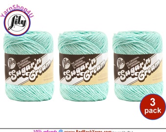 BEACH GLASS 3 Pack! 2.5oz | 120yd The Original Lily Sugar N Cream 100% Cotton Yarn. 3 Skeins Bulk Buy!